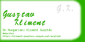 gusztav kliment business card